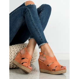 Best Shoes Oranžové sandály Espadrilles oranžový 2