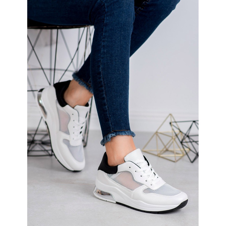 SHELOVET Sportovní obuv se síťovinou bílý 1