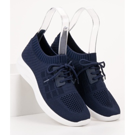 Ideal Shoes Textilní sportovní obuv námořnická modř 2