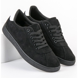 Ideal Shoes Černé šněrovací boty černá 3