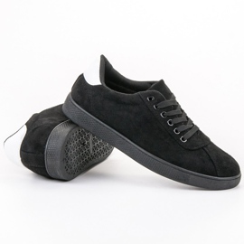 Ideal Shoes Černé šněrovací boty černá 4