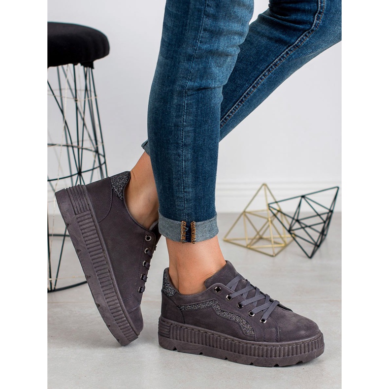 SHELOVET Šedé tenisky šedá 1 SHELOVET Šedé tenisky šedá 1