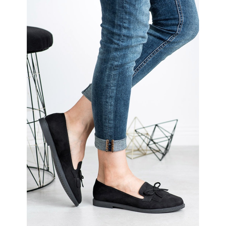 SHELOVET Černé mokasíny černý 1