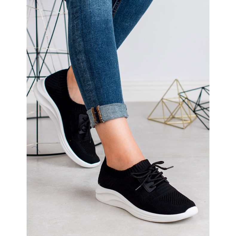 Ideal Shoes Textilní sportovní obuv černý 1