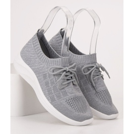 Ideal Shoes Textilní sportovní obuv šedá 2