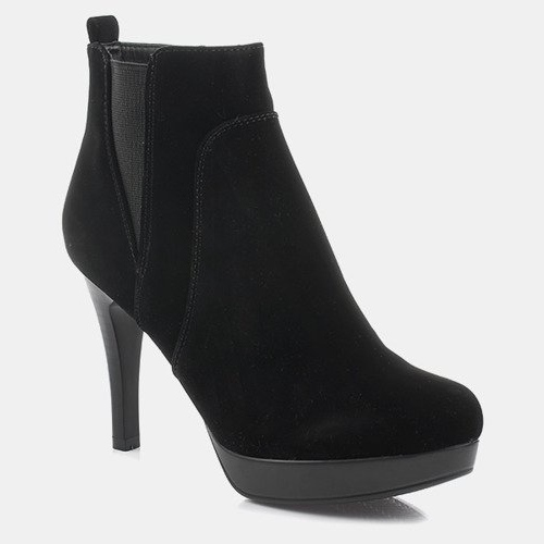 Boty na vysokém podpatku J0084-1 černý zip černá 1