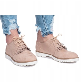 Béžové mokasíny s drtivými tvrdými třásněmi béžový 2