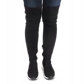 Boty s bílou podrážkou 6680-PG černé černý 2