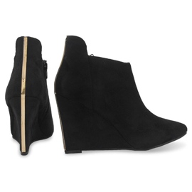 Semišová klínová čerpadla TL01-1 černá černý 1