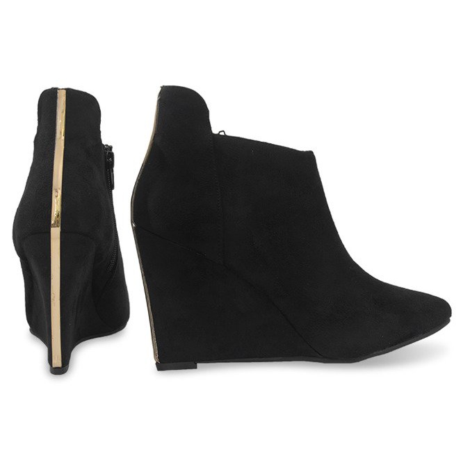 Semišová klínová čerpadla TL01-1 černá 1