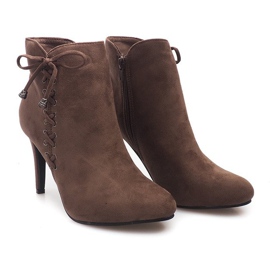 Suede Booties On A Bar 66-98 Khaki zelená 3