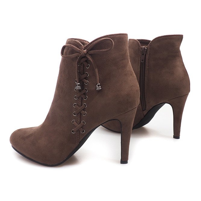 Suede Booties On A Bar 66-98 Khaki zelený 1