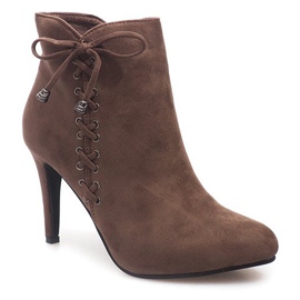 Suede Booties On A Bar 66-98 Khaki zelená 2