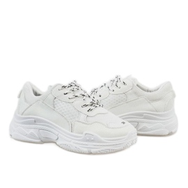 Bílé módní sportovní boty D1901-3 bílý 3