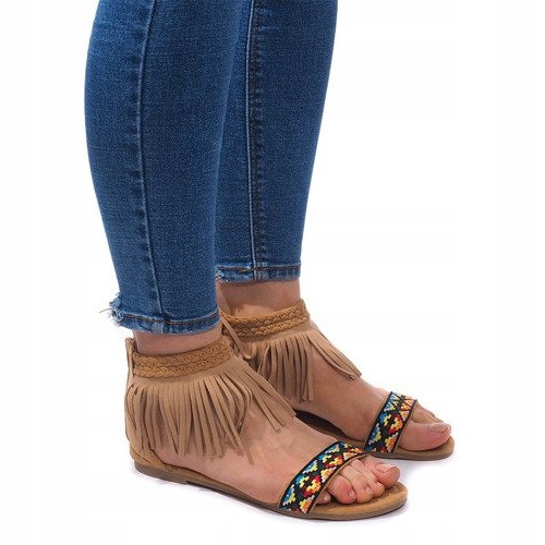 Sandály Boho 3-2 Camel Suede béžový 1