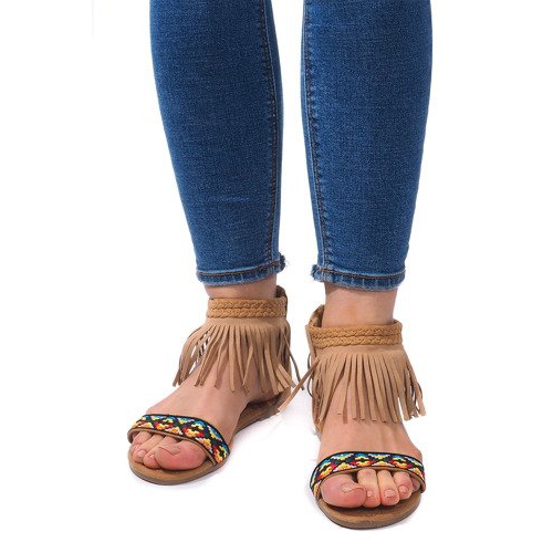 Sandály Boho 3-2 Camel Suede béžový 2