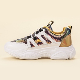 Ax Boxing Tenisky s flitry šedá žlutá 1