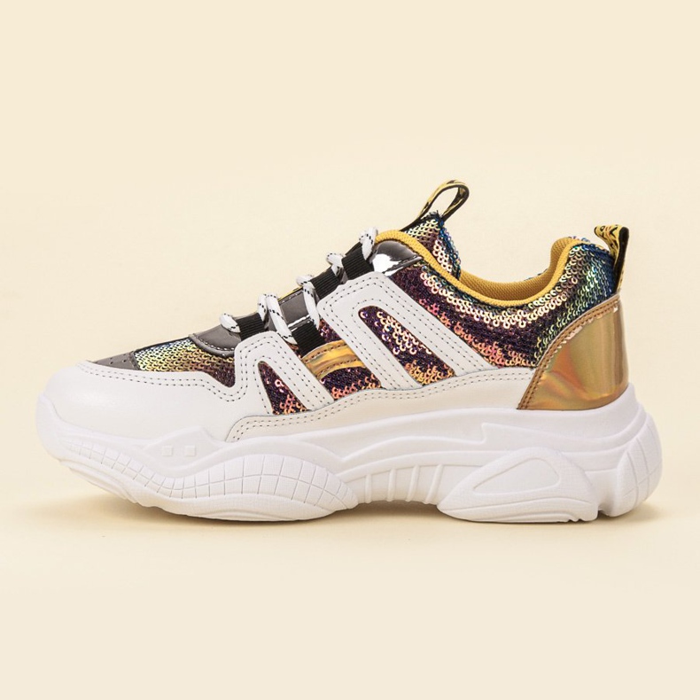 Ax Boxing Tenisky s flitry šedá žlutá 1