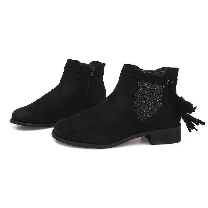 Suede Booties Jodhpur W132 Black černá 2