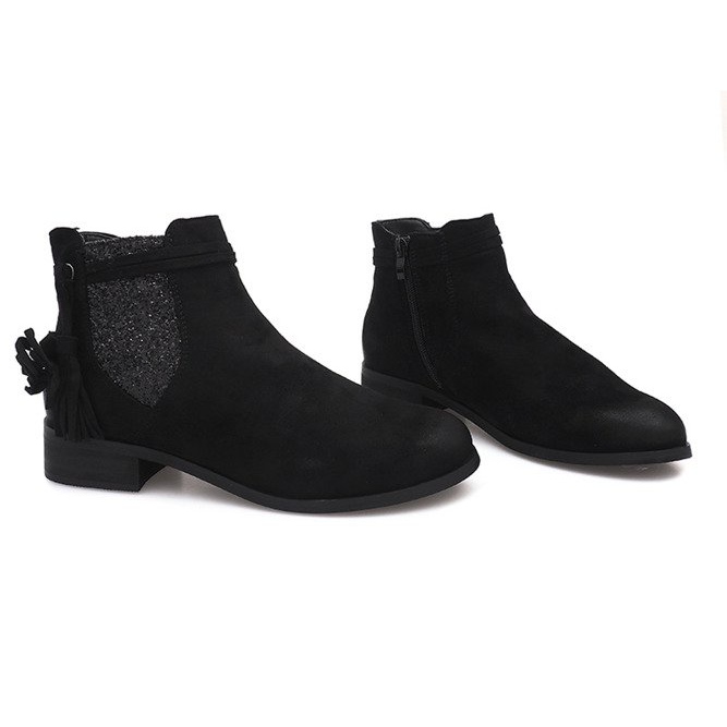 Suede Booties Jodhpur W132 Black černá 1