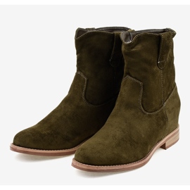 Nazouvací kozačky NC837 zelené semišové zelená 2 Nazouvací kozačky NC837 zelené semišové zelená 2