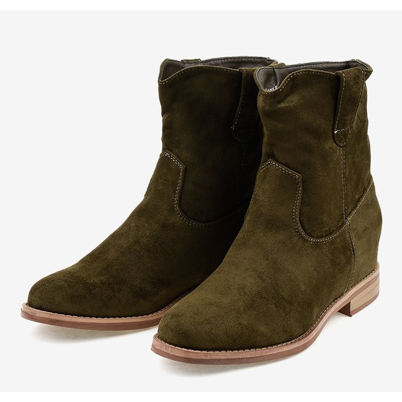 Nazouvací kozačky NC837 zelené semišové zelená 2 Nazouvací kozačky NC837 zelené semišové zelená 2