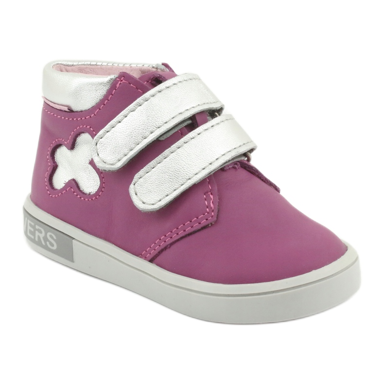 Kotníkové boty na suchý zip Mazurek růžový šedá 1