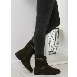 Zelené ploché kozačky MB188-266 zelené zelený 1