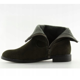 Zelené ploché kozačky MB188-266 zelené zelený 2