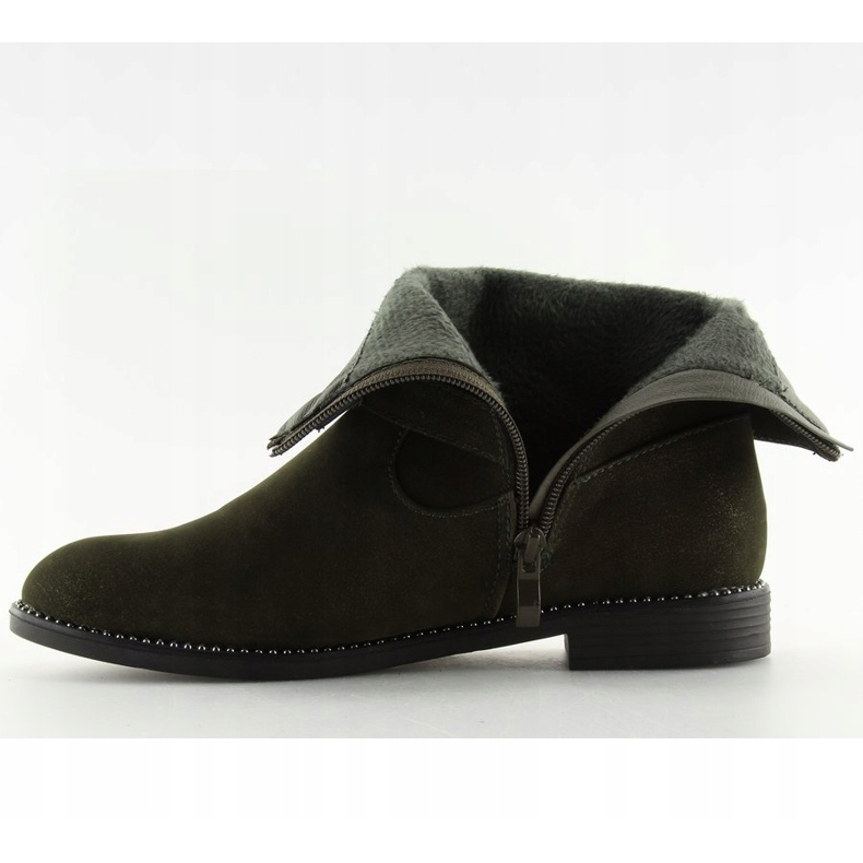 Zelené ploché kozačky MB188-266 zelené zelený 2