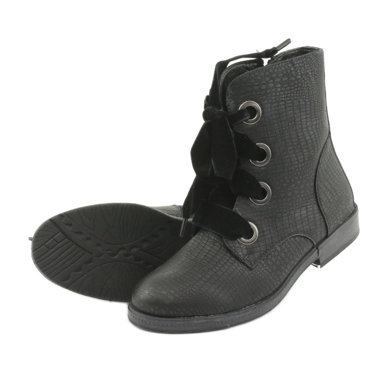 Černé šněrovací boty HFN-5505 Black černá 4