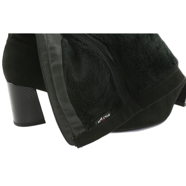 Černé kozačky nad kolena Filippo 1028 černá 4