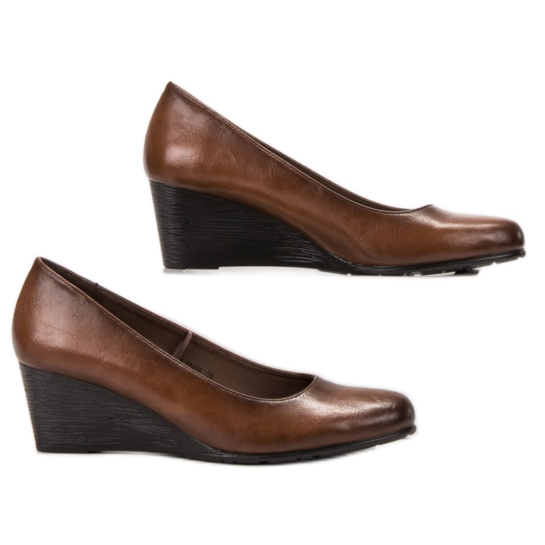 Vinceza Hnědá čerpadla na klínu hnědý 1