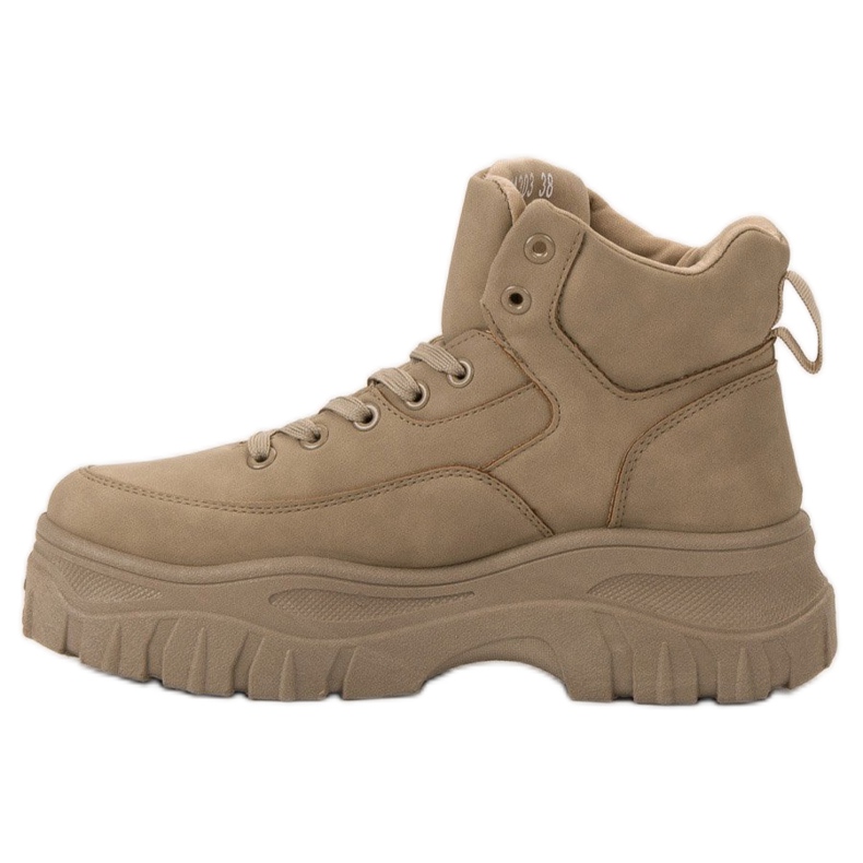 Kylie Šněrovací boty na platformě hnědý 2