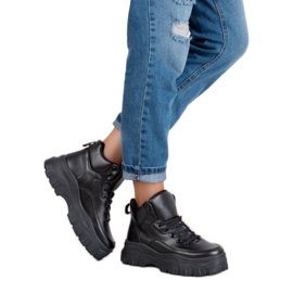 Kylie Šněrovací boty na platformě černý 2