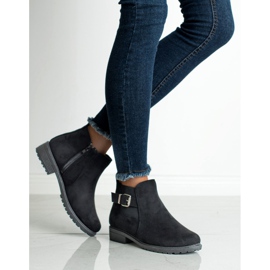 SHELOVET Semišové kozačky černá 2