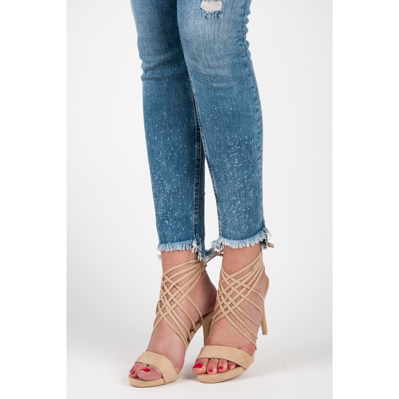 Vices Semišové Vysoké Podpatky S Vázáním béžový 1