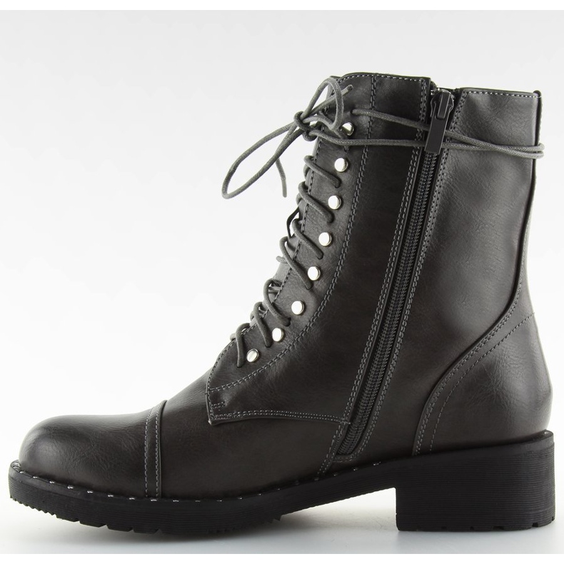 Šedé kozačky s cvočky šedá B0-193 Grey 2