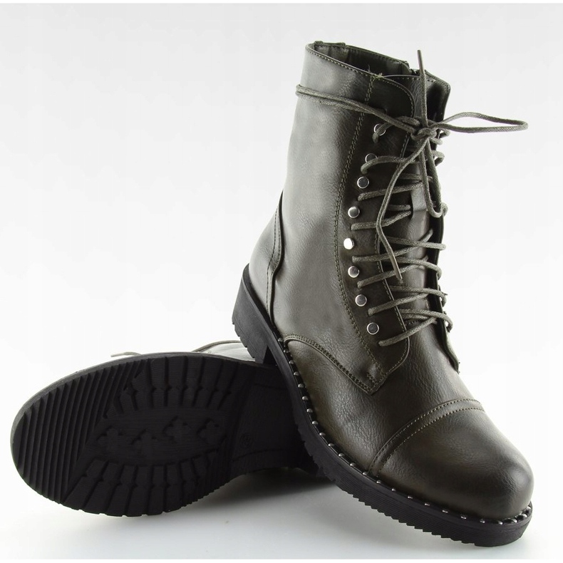 Zelené kozačky s cvočky B0-193 Green zelená 1