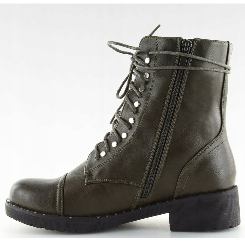 Zelené kozačky s cvočky B0-193 Green zelená 2