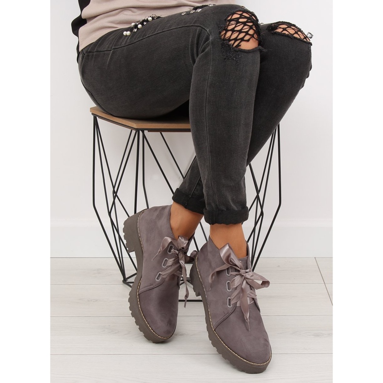 Šedé kozačky pro ženy šedé LL219 Grey šedá 1