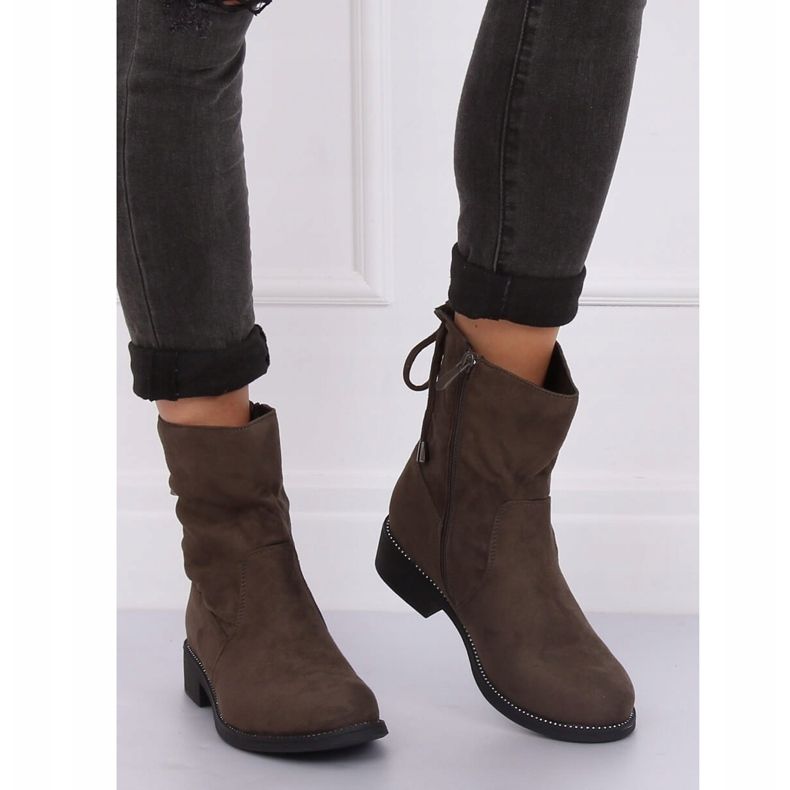 Zelené dámské boty v khaki 7378-PA zelené 2 Zelené dámské boty v khaki 7378-PA zelené 2