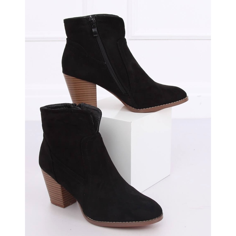 Černé kozačky na vysokém podpatku YL96006 Black černý 1