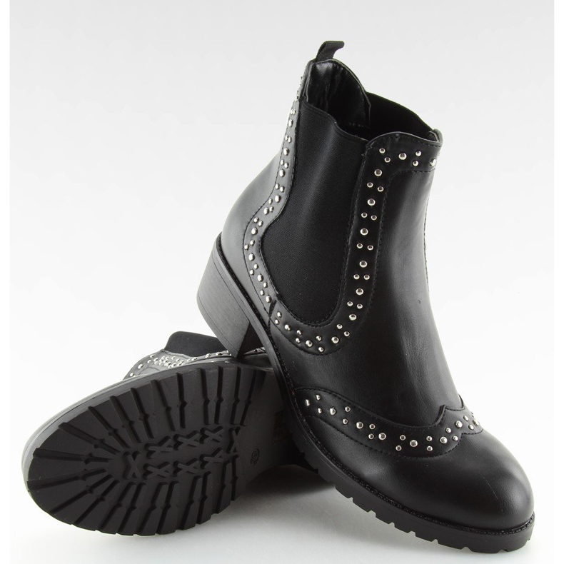 Černé kozačky Jodhpur s cvočky FC-H63 Black černý 1