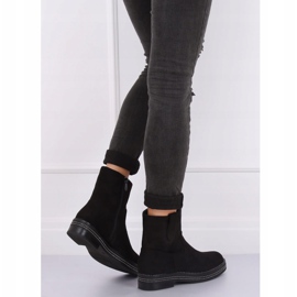 Černé dámské ploché černé kozačky CH1812-2 Black černý 2