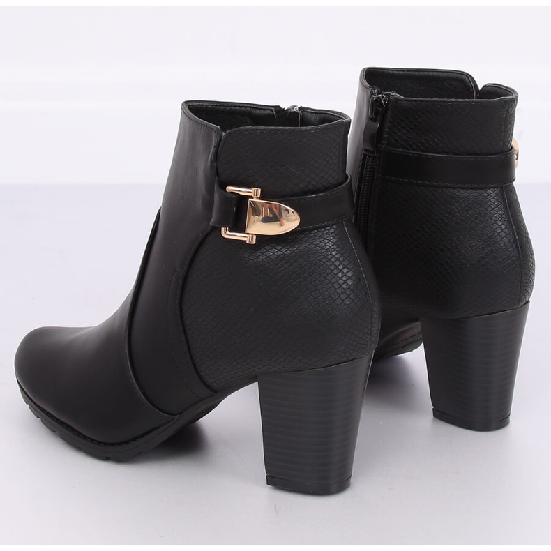 Černé kozačky na vysokém podpatku F168 Black černá 1