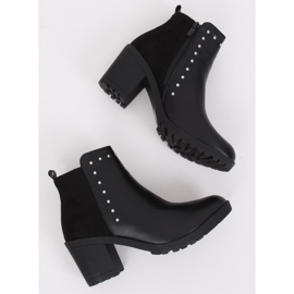 Boty na stabilním podpatku černé Y8163 Black černý 1