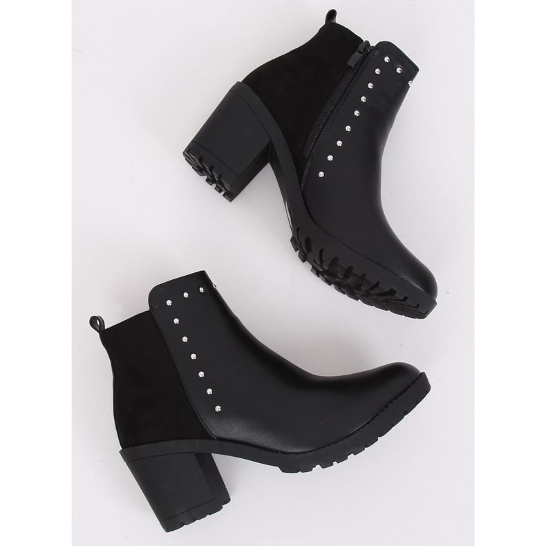 Boty na stabilním podpatku černé Y8163 Black černý 1
