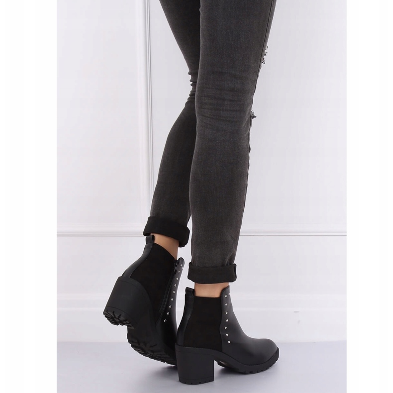 Boty na stabilním podpatku černé Y8163 Black černý 2