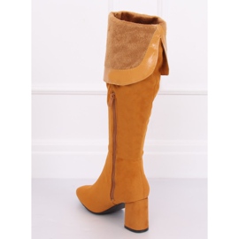 Medové vysoké podpatky YQ215 Yellow žlutá 2